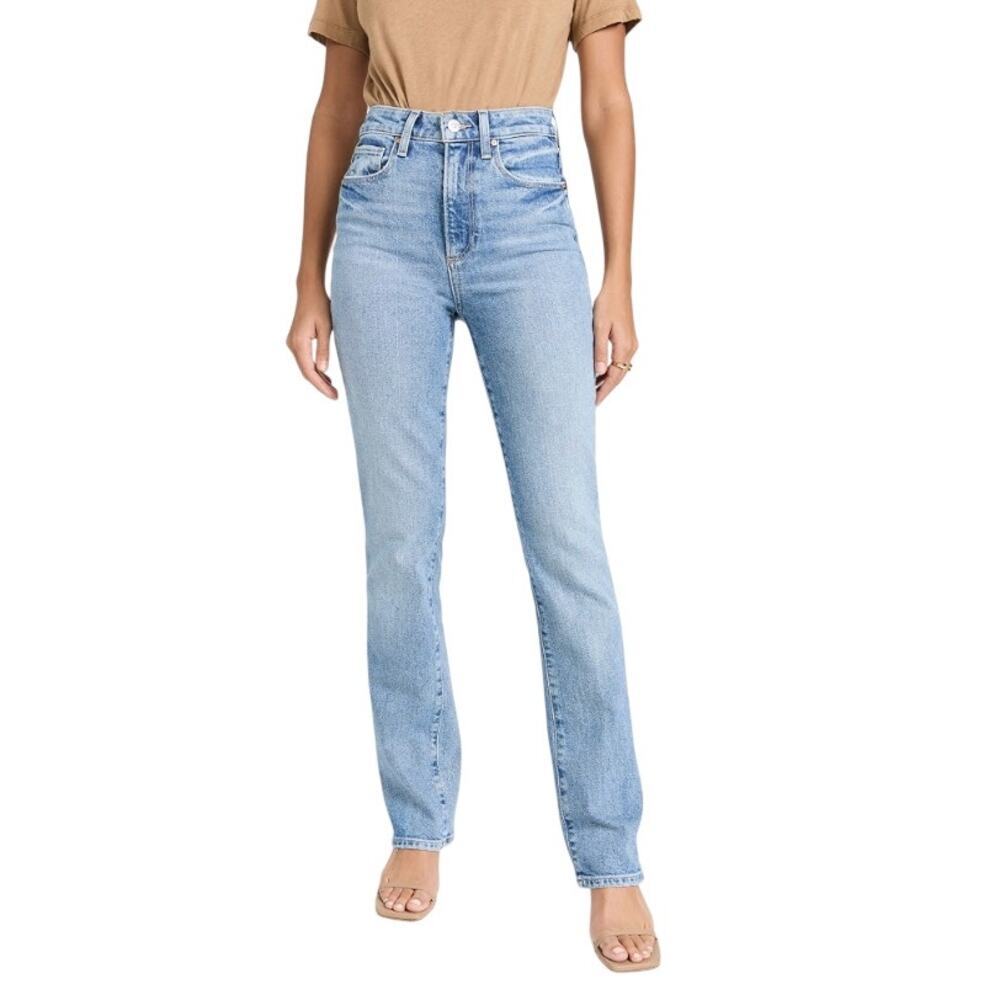 Paige Stella High Rise Straight Leg Jeans Light Wash 28
